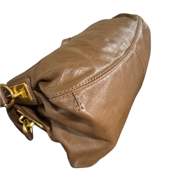 Auth Givenchy Brown Embossed Leather Small Shoulder Bag Hobo - Picture 9 of 16